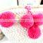Ladies PU Leather Shoulder Straps Cornstalk Straw Beach Bag with Ball Top
