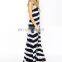 CHEFON Tie Dye Stripe Maxi casual long dresses