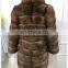Genuine Fabric Natural fur coat women down jacket winter long section with removable sleeve and length
