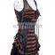 Steampunk Short Sleeveless Striped Dress-tunic