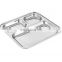 Decotived round stainless steel serving tray with handle