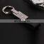 High Quality Promotional Zinc Alloy Laser Logo Black Leather Metal Car Keychain