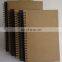 Recycle brown kraft paper notebook spiral perforated notebook