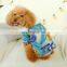 Warm velvet Pet dog Clothes embroidery lapel Denim jacket coat Air cotton overcoat puppy