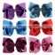 6styles 8Inch Girls glittering hairpins Baby Solid color Barrettes with big bow