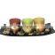 2020 Europe stylish hot seller amazon Battery Led Light glass dinner decoration swirling glitter candle holder