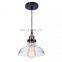 Tonghua Vintage Clear Glass Shell 21cm Hanging Light Pub Coffee Home E26 Lamp Holder Edison Light