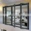 China door frame exterior aluminium tempered glass bifold folding door pleated mesh folding screen door
