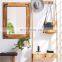 Rustic Wooden Framed Wall Mirror Natural Bathroom Vanity Wood Mirror Wall for Farmhouse Decor