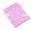 Custom pink small suede satin silk drawstring pouch bag for jewelry