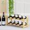 Bamboo Wine Rack 8 Bottle 2 Tier Wine Racks Bar Counter Cabinet Wine Glass Holder Storage Shelf for Kitchen