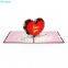 Red Rose Heart 3D Folding Card Most Beautiful Valentine’s Day Gift Card for Lovers