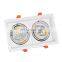 Simple Hote Sell Square Rectangle Recessed Spotlight Tunable Double Head Down Light Grille Cob Led Downlight