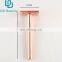 rose gold unisex Superior quality metal eo-friendly chrome Biodegradable barber straight double edge blades shaving safety razor