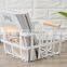 Wholesale sale white kitchen organizer flat fruit vegetable iron wire metal storage basket with wooden handle