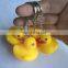 Custom Wholesale Cute Plastic Yellow Soft PVC 3D Animal Ducky Keychain Rubber Duck Keychain