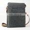 Gray Wool Felt Messenger Bag Felt Shoulder Bag With Retro Leather Straps
