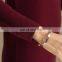 Women Slim Side Slit Turtleneck Wool Sweater Dress