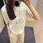 Standard version of Merino wool blended short-sleeved T-shirt 2025 spring new product
