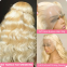 Blonde Wig 100% human hair virgin hair lace wig Body Wave