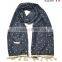 Hot Selling Star Printed Tassel Lace Brim Sewed Boys Girls Kids Linen Cotton Scarf