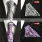 Fashion Jacquard Woven Classic Ties For Men Wedding Neckties Matching Pocket Square 100% Silk Tie