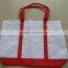 2016 latest hot selling factory directly canvas tote bag with outside pockets