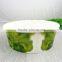 44oz Food Grade Green Printed Disposable Salad Bowl with Clear Lid Cover