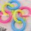 three colors ring shaped rubber squeaky pet dog chew toy