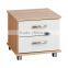 European Styple Wooden Bedroom Furniturer Modern Nightstand With Wheels, in White