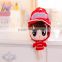 30*20cm beautiful customized red plush Angel girl doll satchel with matched embroidery cap