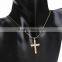Jewelry 2 Colors Crystal Cross Pendant Rhinestone Gold And Silver Tone Necklace