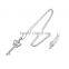 925 sterling silver CZ butterfly key pendant necklace