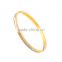 Korean style bangle gold bangle inset with shell design stainless steel bangle