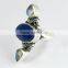 Two Tones Royal !! Lapis & Rainbow Moonstone 925 Sterling Silver Ring, Handmade Silver Jewelry , Wholesale Silver Jewelry