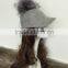 UK style cheap good quality fashion raccoon fur pompom100% wool felt stewards hats