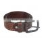Factory Hot Sell Black Gun Color Pin Belt Buckle Brown Genuine Cow Leather Man Belt
