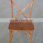 French Style Solid Beech Wood Stacking Cross Back Dining Room Chair