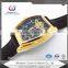 stainless steel case genuine leather mechanical watch