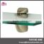 Rectangle Floating Glass Shelf with chrome/nickle glass clamp