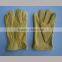 Gold unlined cow grain leather driver gloves working gloves