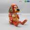 Manufacture Orange Dog with Bone Plush Animal Toy for Gifts