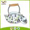 Top selling enamel coating custom printing teapot with handle cover