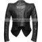 New Women Black Genuine Leather With Silver Studs Jacket Punk Goth