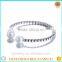 professional S925 sterling silver mother pearl open end bangle bracelet