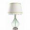 wholesale modern style chrome base purple glass lamps with white barrel fabric shade for home decor