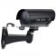 Security black CCTV False Outdoor CCD Camera Red LED Light Bullet proof Dummy Camera 11A