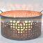 Metal Decorative Pillar Candle Holder in Antique Grey Finish IHA058