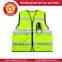 600D fluorescent yellow PU coating oxford reflective vest