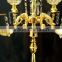 Tall floor candelabra for wedding/gold crystal bead candelabra for weedings